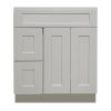 Ready to Assemble 36Wx34.5Hx21D in. Shaker VANITY SINK BASE WITH DRAWER-2 DOORS 3 DRAWERS in Gray