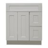 Ready to Assemble 30Wx34.5Hx21D in. Shaker VANITY SINK BASE WITH DRAWER-2 DOORS 3 DRAWERS in Gray