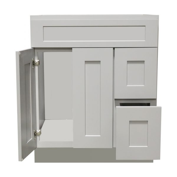 Ready to Assemble 36Wx34.5Hx21D in. Shaker VANITY SINK BASE WITH DRAWER-2 DOORS 3 DRAWERS in Gray