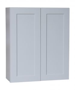 Ready to Assemble 36x15x12 in. Shaker High Double Door Wall Cabinet in Gray