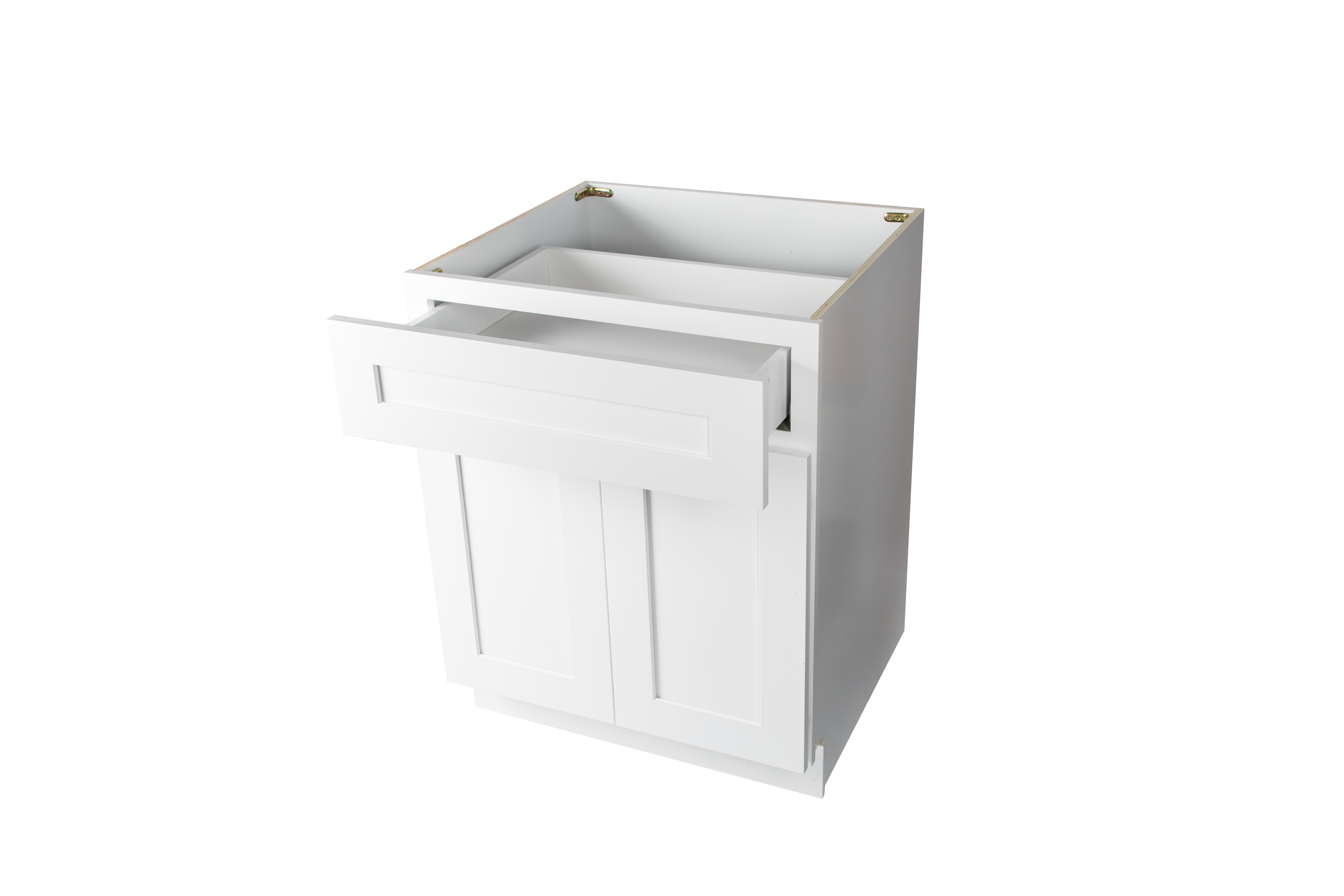 Ready to Assemble 30Wx34.5Hx24D in. Shaker Base Cabinet with 2 Door and 2 Drawer in White
