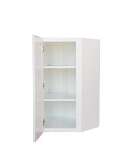 Ready to Assemble 24x30x15 in. Shaker Wall Angle Corner with Single Door and 2 Adjustable Shelves in White