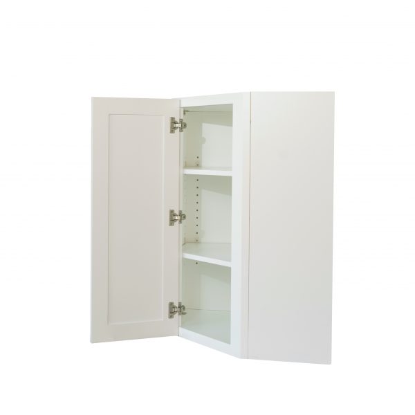 Ready to Assemble 24x30x15 in. Shaker Wall Angle Corner with Single Door and 2 Adjustable Shelves in White