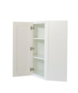 Ready to Assemble 24x30x12 in. Shaker Wall Angle Corner with Single Door and 2 Adjustable Shelves in White