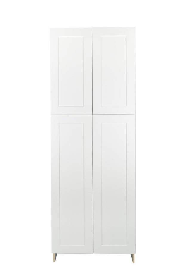 Ready to Assemble 30Wx90Hx24D in. Shaker WALL PANTRY-4 DOORS in White