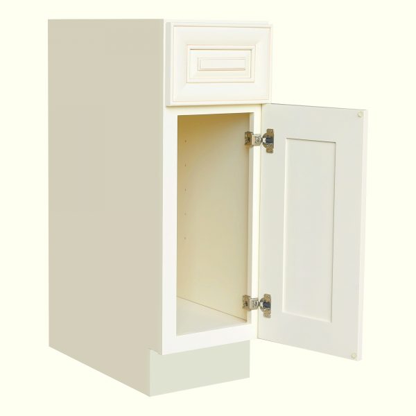 AWxB12   Ready to Assemble 12Wx34.5Hx24D in. Base Cabinet with 1 Door and 1 Drawer inAntique White