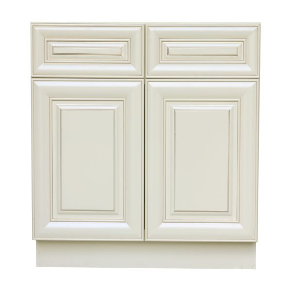 AWxB33   Ready to Assemble 33Wx34.5Hx24D in.  Base Cabinet with 2 Door and 2 Drawer inAntique White