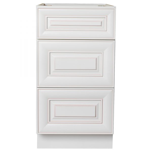 AWxDB36-3   Ready to Assemble 36Wx34.5Hx24D in.  Base Drawer with 1 Standard Drawer with 2 Deep Drawers inAntique White