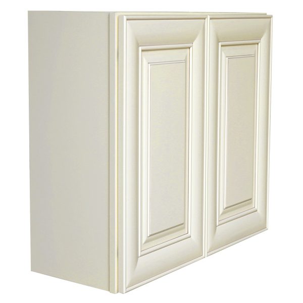 AWxW4230   Ready to Assemble 42x30x12 in. Wall Cabinets with 2 Doors and 2 Adjustable Shelves in Antique White