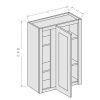 Antique White wall blind corner cabinet with adjustable shelves