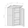 Shaker Gray wall angle corner with single door and 2 adjustable shelves