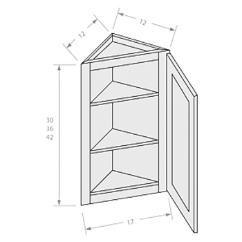 Shaker White wall end angle cabinet 1 door