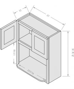 Shaker Gray wall microwave cabinet